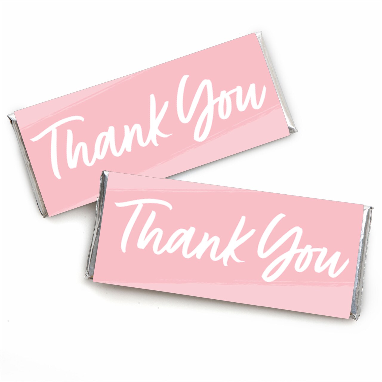 Big Dot of Happiness Pink Elegantly Simple - Candy Bar Wrapper Guest Party Favors - Set of 24